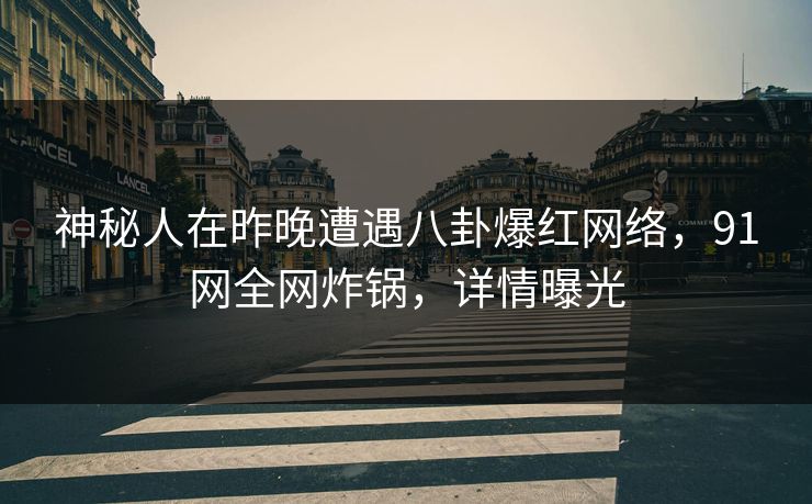 神秘人在昨晚遭遇八卦爆红网络，91网全网炸锅，详情曝光  第1张