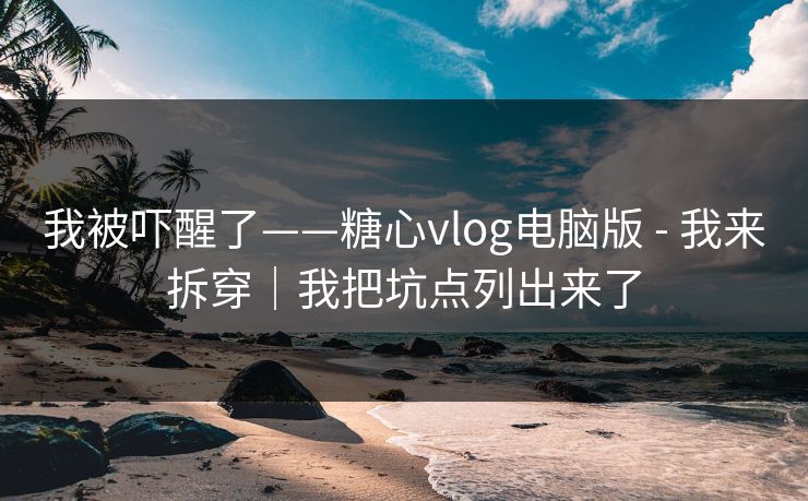 我被吓醒了——糖心vlog电脑版 - 我来拆穿｜我把坑点列出来了