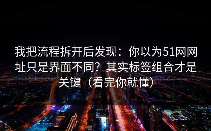 我把流程拆开后发现：你以为51网网址只是界面不同？其实标签组合才是关键（看完你就懂）